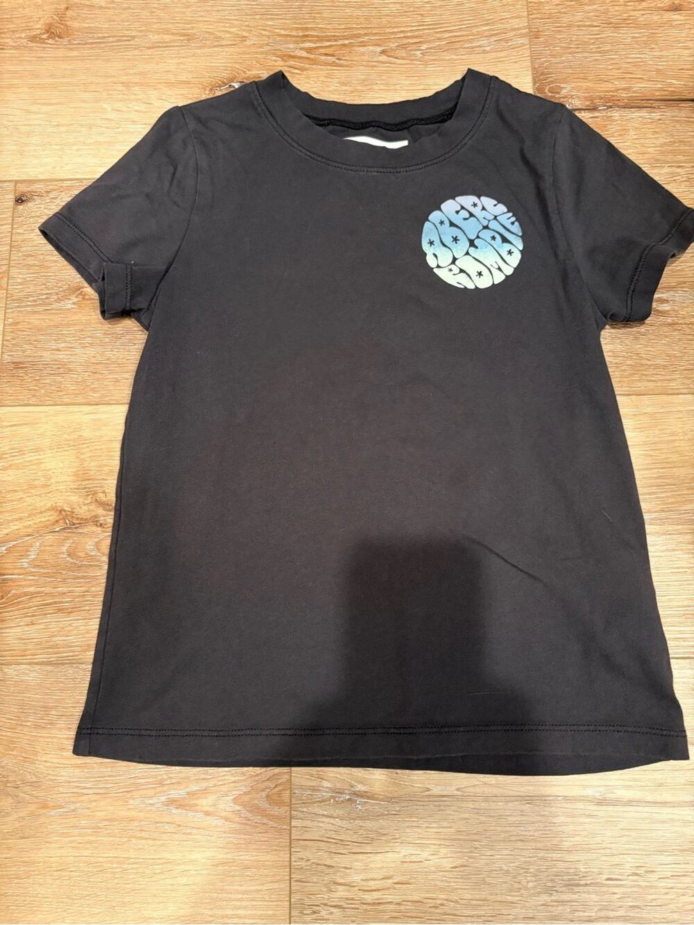 abercrombie kids Black Tee with Blue-Green Chest Graphic